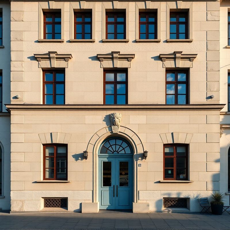 Zunanjost historične ljubljanske secesijske stavbe na Slovenski cesti v poznem popoldanskem svetu